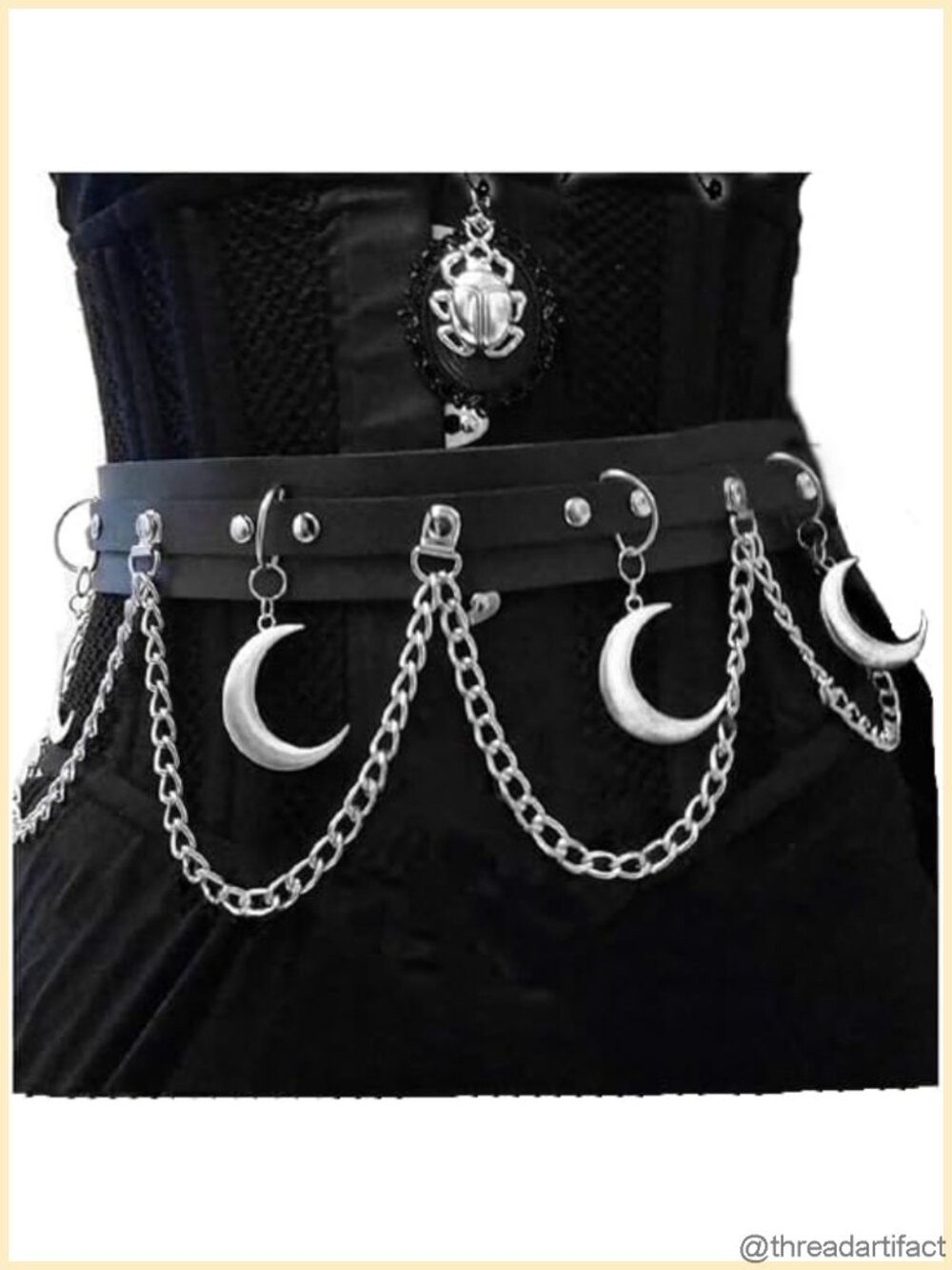 Punk PU Leather Harness Waist Belt Moon Corset Belt Women